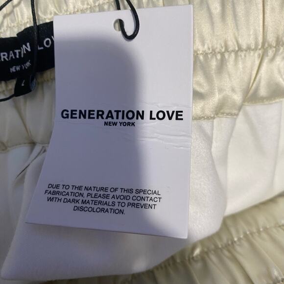 Generation Love Pebble Beige Amy Pull-on Shorts Vegan Leather Size L - Picture 4 of 7